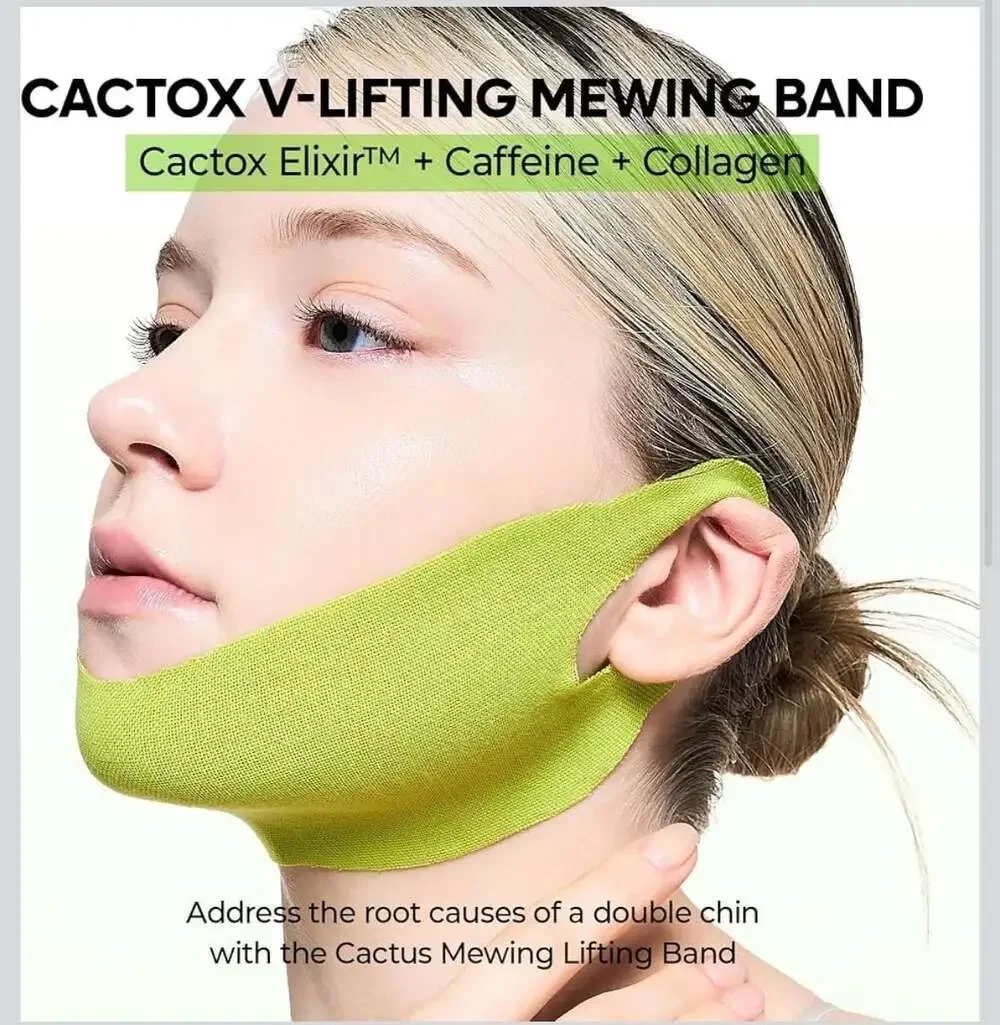Dr. Melaxin Cactox Cooling V-Up Mask / V-Lifting Mewing Band, 4 Pack